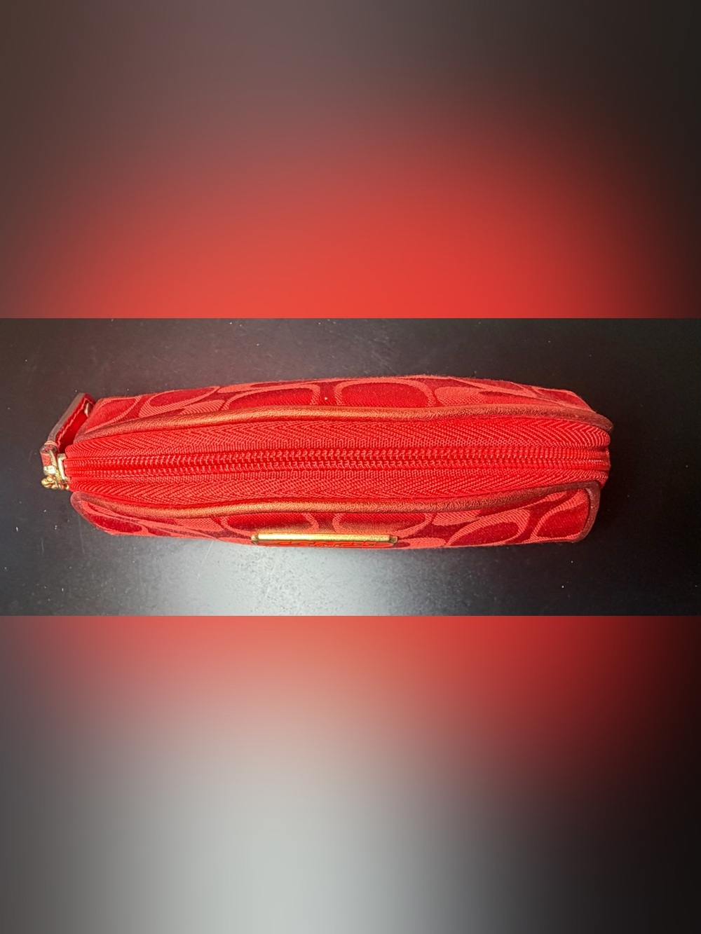 Coach x Estée Lauder Limited Edition Red Cosmetic Bag No. D1073-B903 - Picture 4 of 9